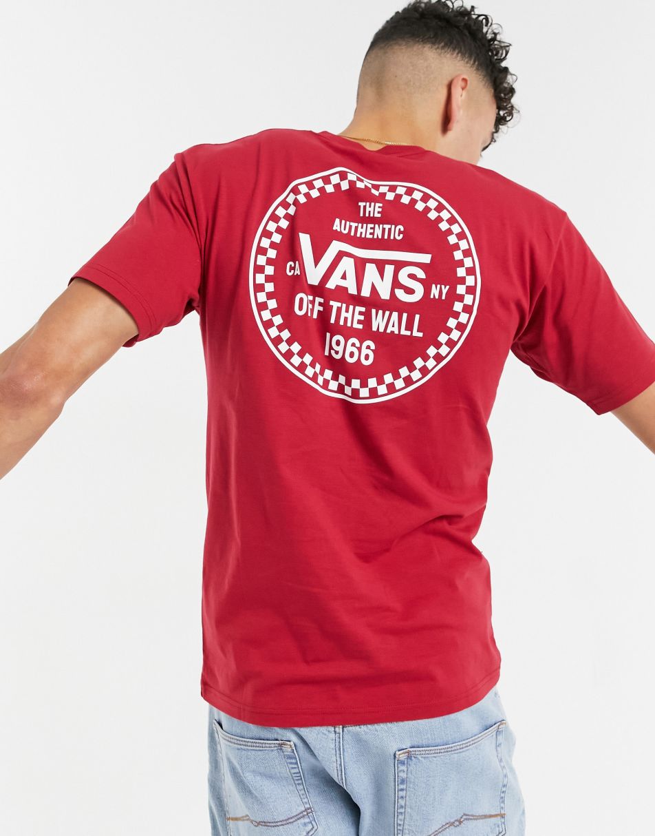 Красный ван. Футболка vans красная. Футболка Checker. Red t Shirt vans.