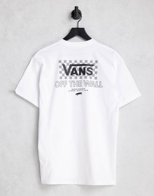 Vans Checker DNA back print t-shirt in white