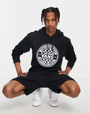 Vans checkerboard circle graphic hoodie in black
