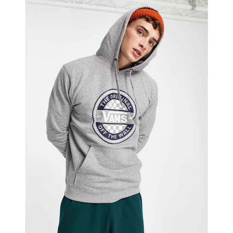 Vans checkerboard circle graphic hoodie in grey