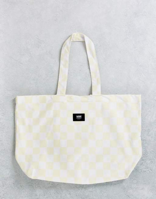 Vans Checkerboard Day tote bag in white ASOS