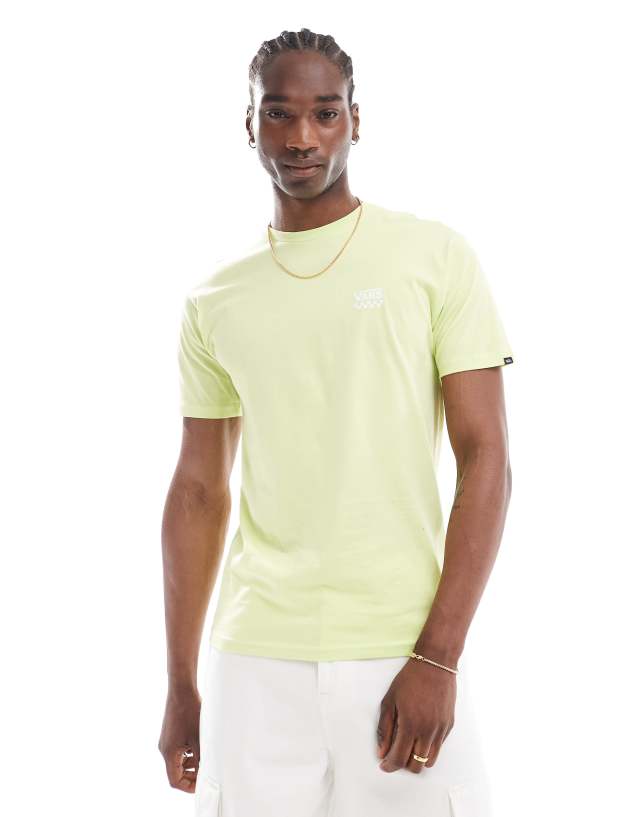 Vans - checkerboard left chest logo short sleeve t-shirt in bright green