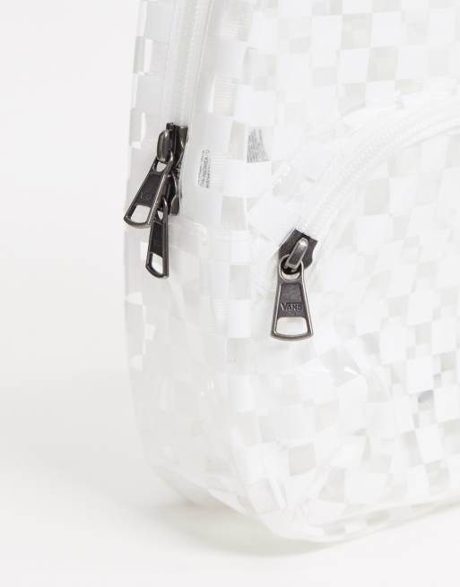 ASOS DESIGN mini clear plastic backpack in checkerboard print