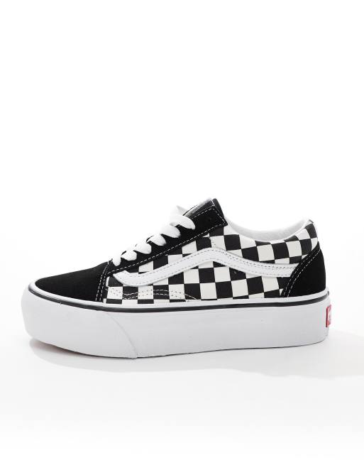 Vans – Checkerboard Old Skool – Czarno-białe buty sportowe na platformie  , 2 z 5