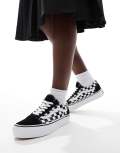 Vans Checkerboard Old Skool platform sneakers in black and white