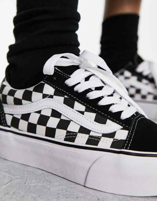 Grey checkered old skool on sale vans