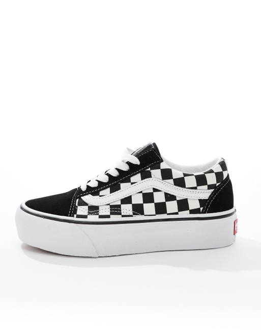 Old skool platform vans clearance checkerboard