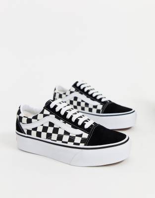 old skool vans with checkerboard stripe