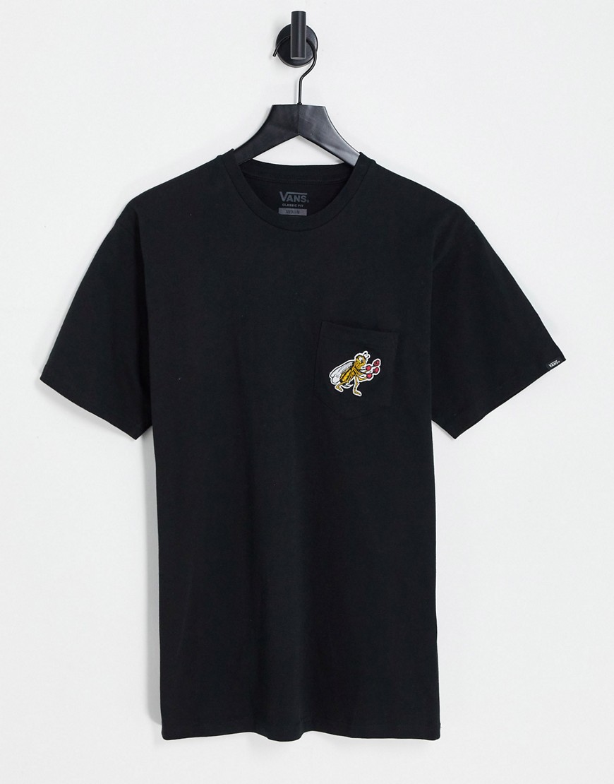 Vans checkerboard research pocket t-shirt in black