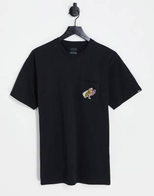 Vans checkerboard research pocket t-shirt in black | ASOS