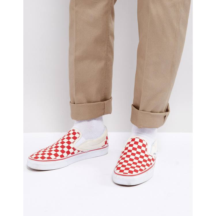 Red checker slip on on sale vans