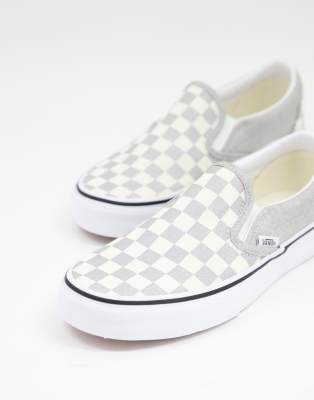 womens vans gray slip ons