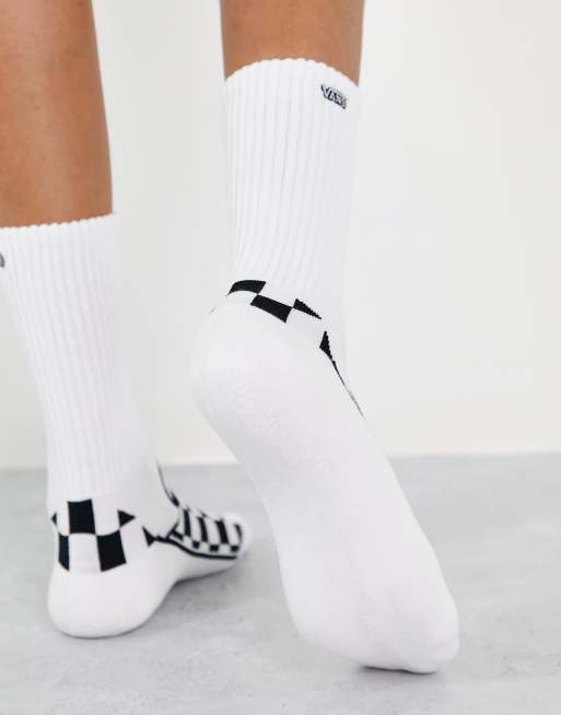 Vans – Checkerboard Slip-On – Vita sportstrumpor med tryck med rutig slip on-sko, 2 av 4