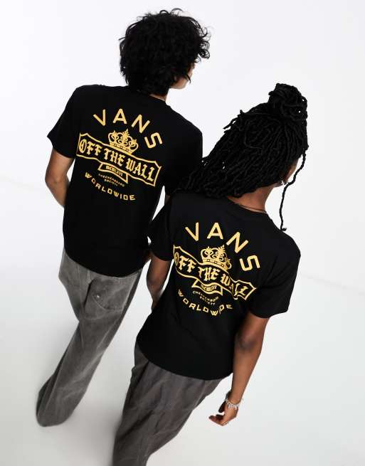 Vans Checkerboard Society back print short sleeve tee in black