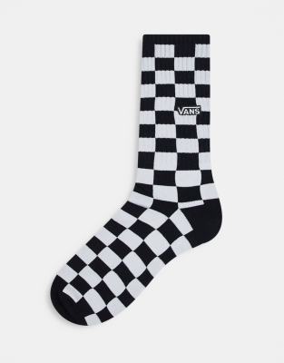 Vans Checkerboard Socks In Black And White | ModeSens