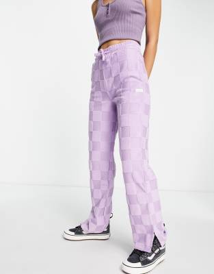 Vans Checkerboard trousers in lilac