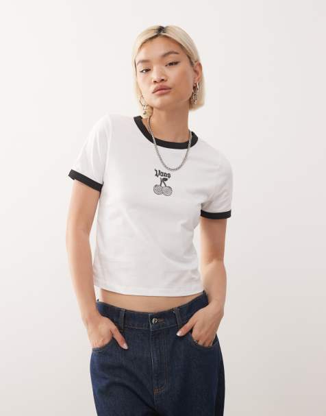 Vans - Cherry Bomb - Afgebiesd T-shirt in wit - view 1