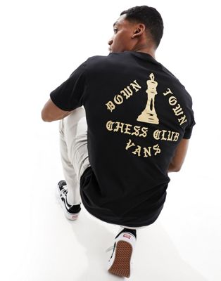 Vans chess club back print t-shirt in black