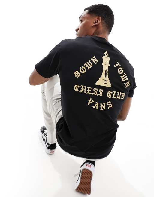 Vans - Chess Club - T-shirt met print op de achterkant in zwart