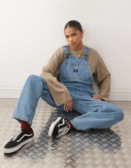 Salopette en jean mom boutonnée bleu foncé femme | La Halle