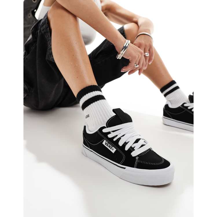 Vans chukka push chunky trainers in black and white ASOS