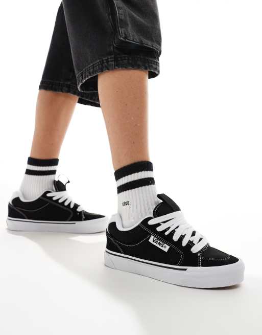 Vans Chukka Push Sneakers nere e bianche con suola spessa ASOS