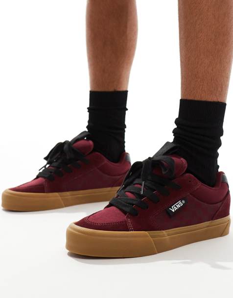 Vans Chukka Push sneakers with gum soles in checkerboard burgundy - view 1