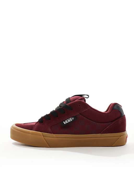Vans Chukka Push sneakers with gum soles in checkerboard burgundy