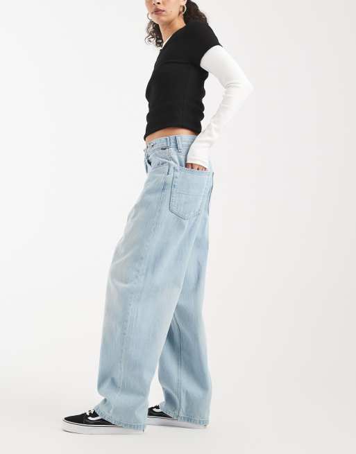 Vans Cinched check 5 baggy pants medium grey in light stonewash, 2 of 5