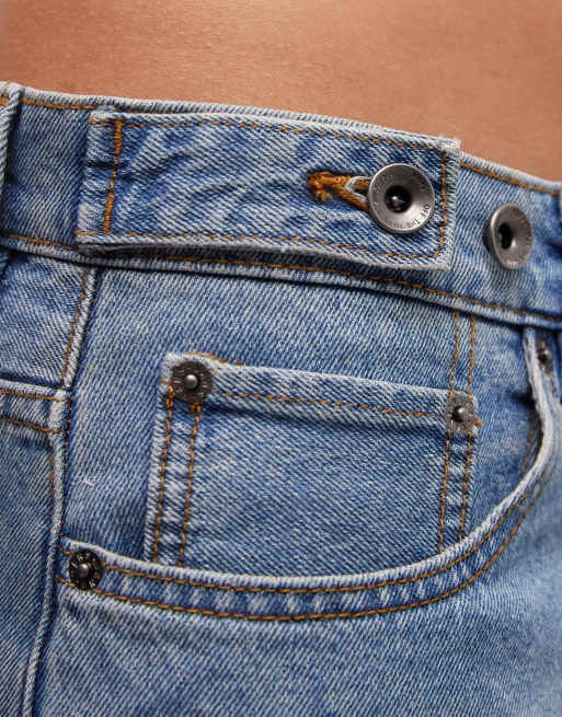 Vans Cinched check 5 baggy short shorts medium blue in stonewash/blue, 3 of 5