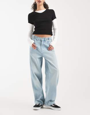 Vans - Cinched Check 5 - Pantalon baggy - Gris moyen délavé clair