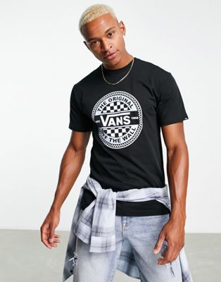 Vans circle checkerboard graphic t-shirt in black