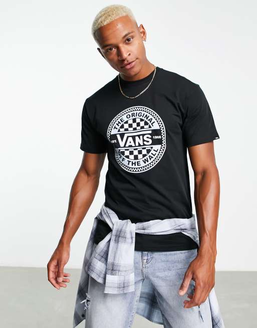 Vans circle checkerboard graphic t shirt in black ASOS