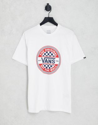 Vans circle checkerboard graphic t-shirt in white