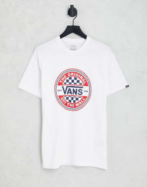 Vans circle checkerboard graphic t-shirt in white