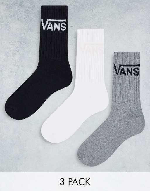 Vans Classic 3 pack crew socks in multi 