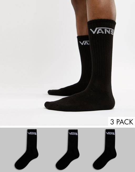 Vans Classic 3 pack socks in black vxseblk ASOS