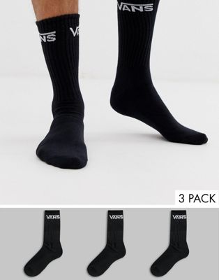 Vans Classic 3 pack socks in black | ASOS