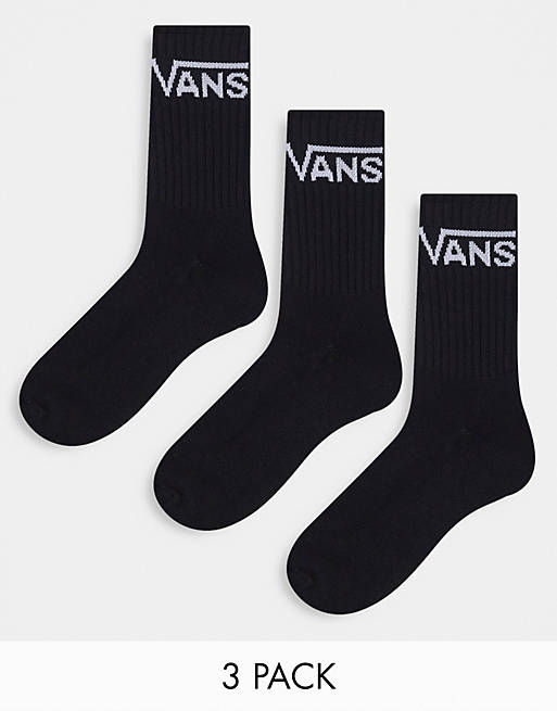 Vans classic 3 pack socks in black | ASOS