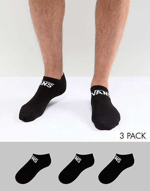 Vans Classic 3 Pack Trainer Socks In Black VXSXBLK | ASOS
