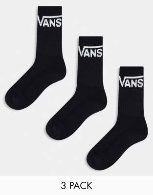 Vans Classic - 3er-Pack Crew-Socken in Schwarz