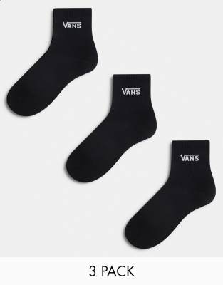 Vans Classic - 3er-Pack kurze Crew-Socken in Schwarz