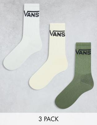 Vans Classic - 3er-Pack wadenlange Socken in Grün und weiteren Farben