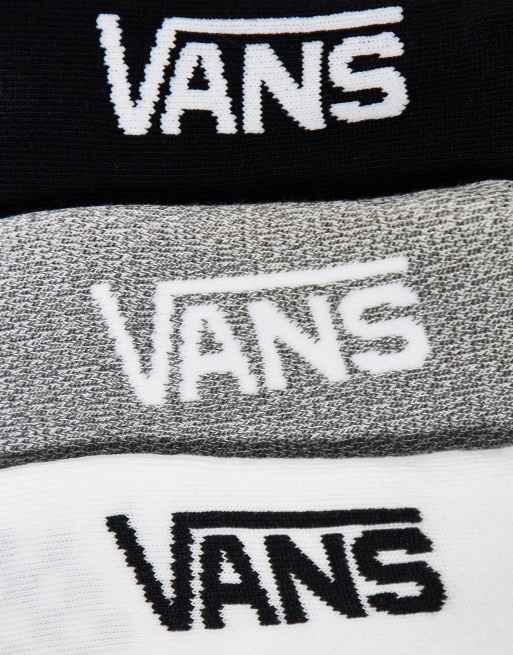 Vans Classic Assorted canoodles 3-pack socks in grey, white and black , 2 of 4