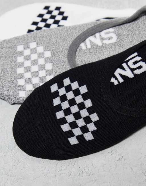 Vans Classic Assorted canoodles 3-pack socks in grey, white and black , 3 of 4