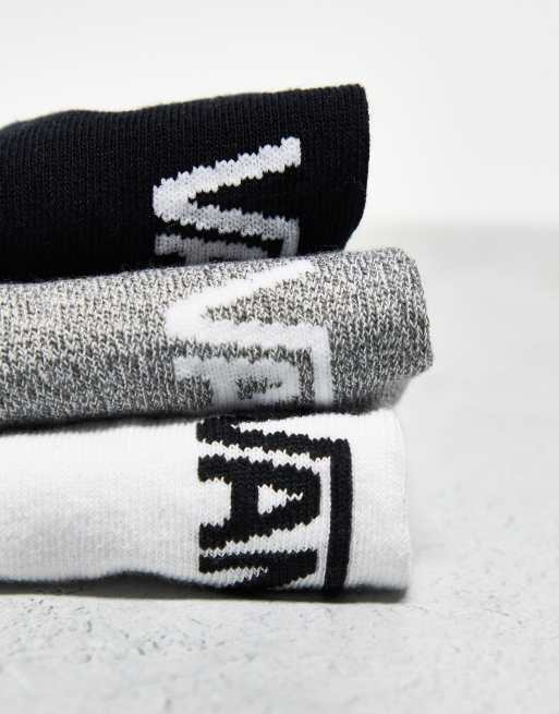 Vans Classic Assorted canoodles 3-pack socks in grey, white and black , 4 of 4