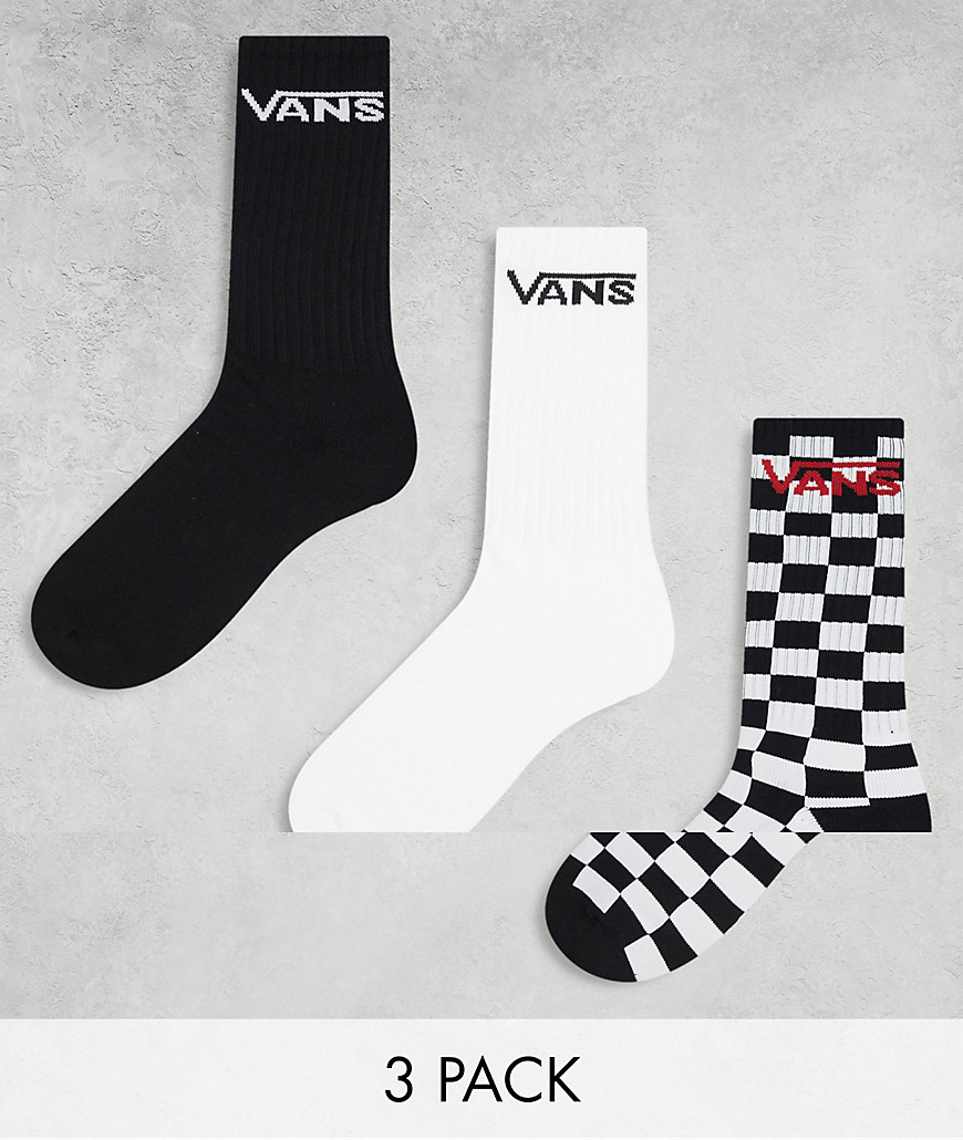 Vans classic assorted crew socks-Black