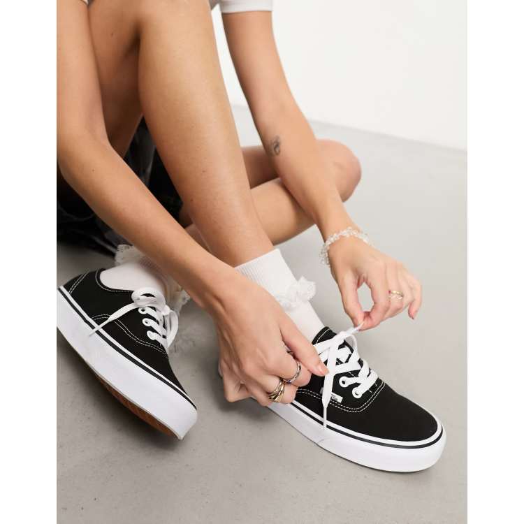 Vans authentic black sneakers sale