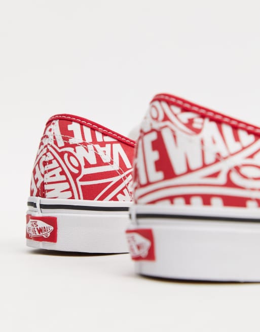 Vans otw repeat authentic red & white discount shoes