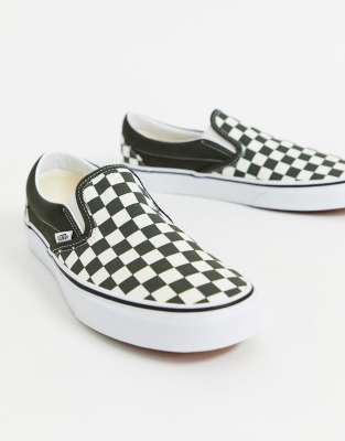 vans slip on damier vert